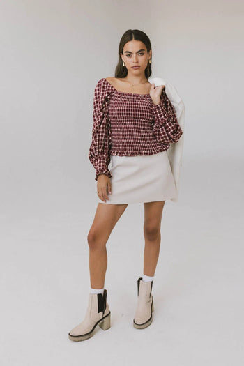 Long sleeves top in wine 