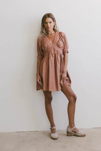 Mini dress in rust 