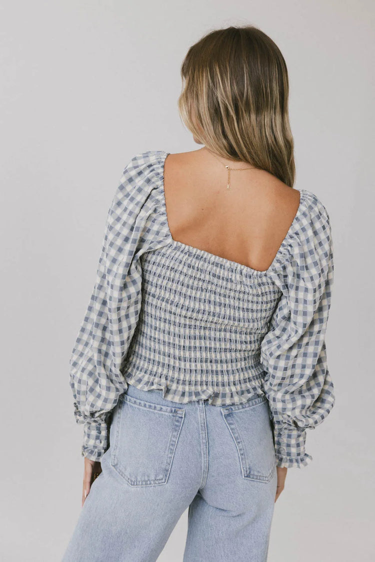 Elastic back top in blue 