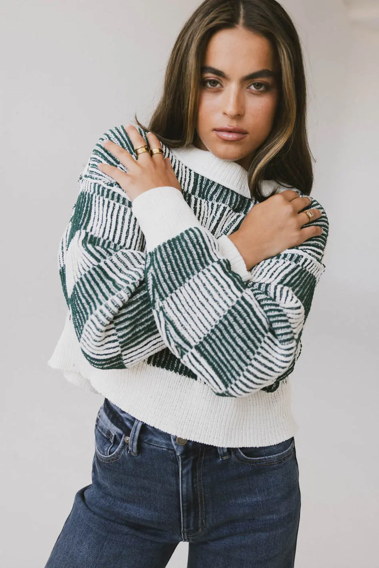 Long sleeves sweater in green 