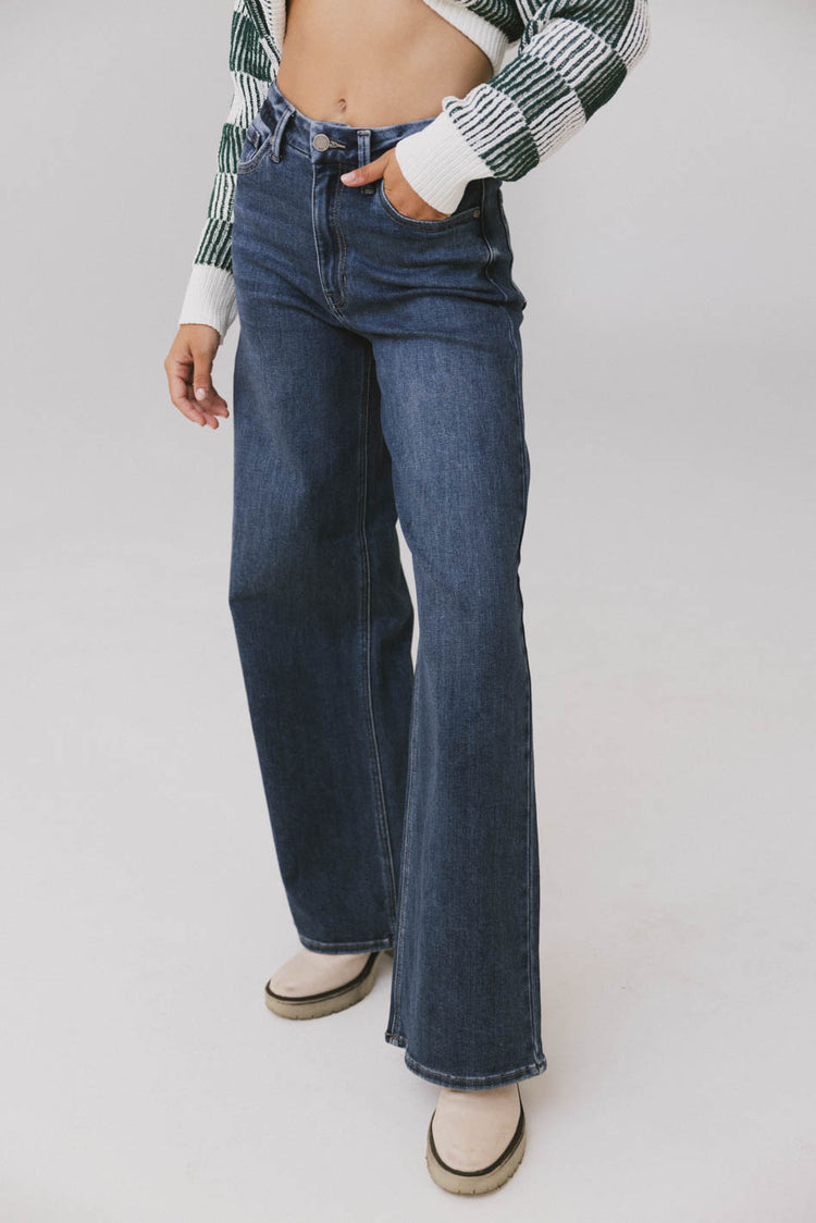 wide leg denim jeans