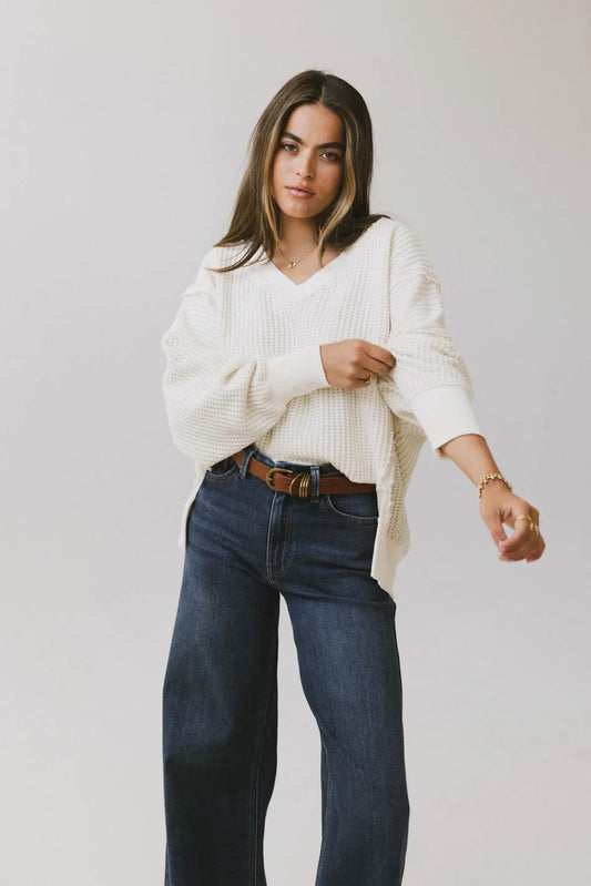 Long sleeves top in cream 