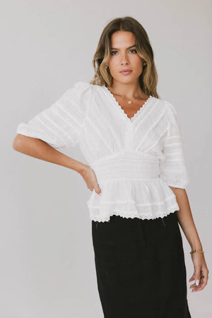 Nika Lace Ruffle Blouse - FINAL SALE