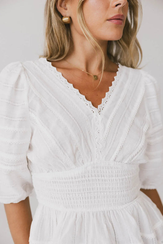 V-Neck top in white 