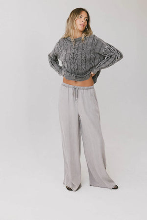 Luisa Wide Leg Pants in Grey