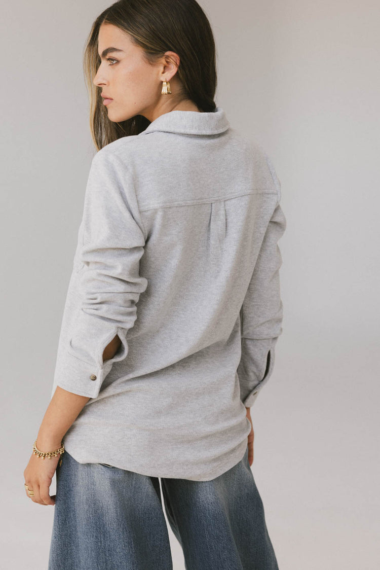 grey long sleeve shacket