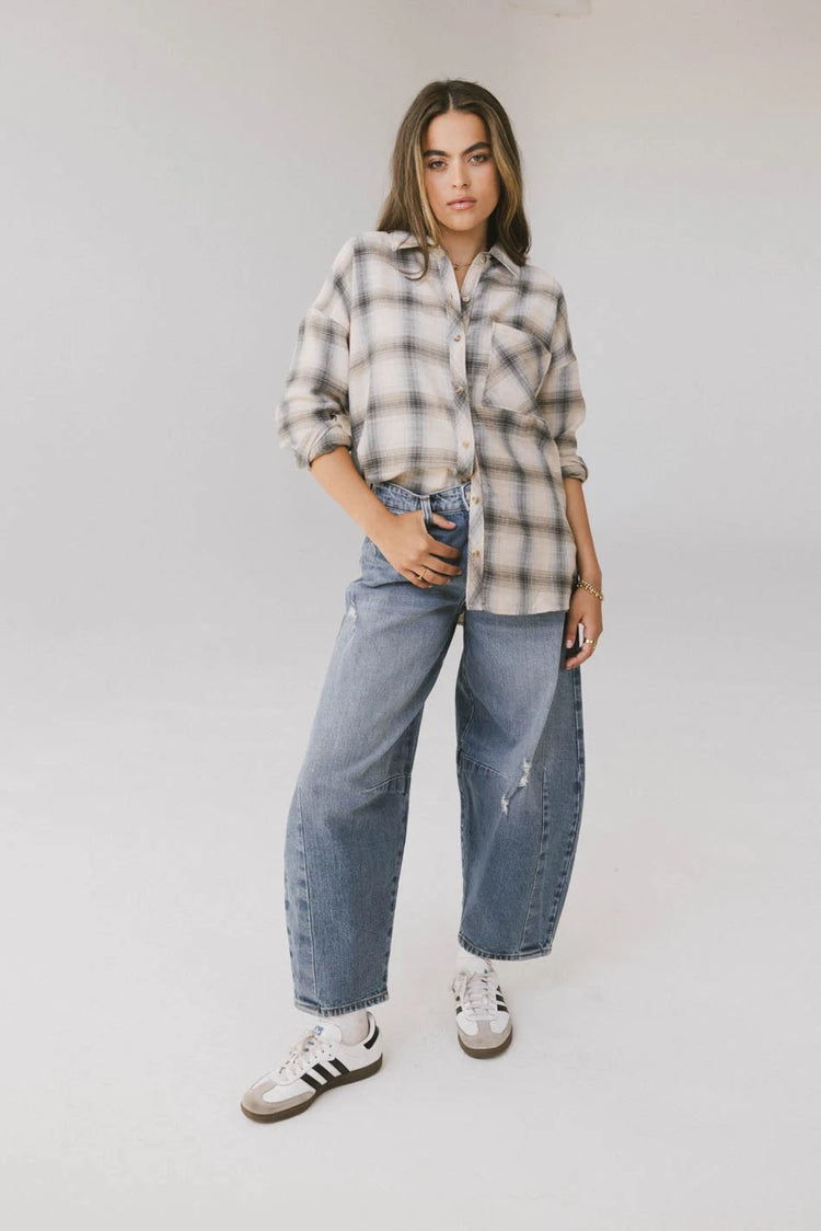 Medium wash denim pants 