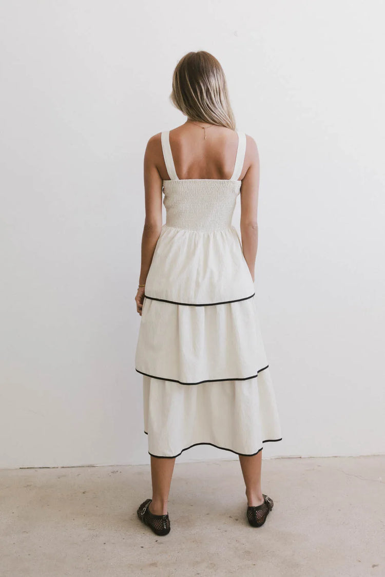 Elastic back dress in cream 