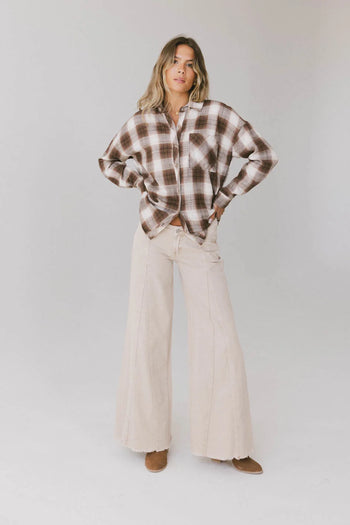 Long sleeves top in brown 