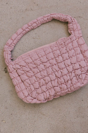 Nora Quilted Tote Bag in Dusty Pink - FINAL SALE