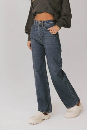 Emiliano Wide Leg Jeans in Dark Wash