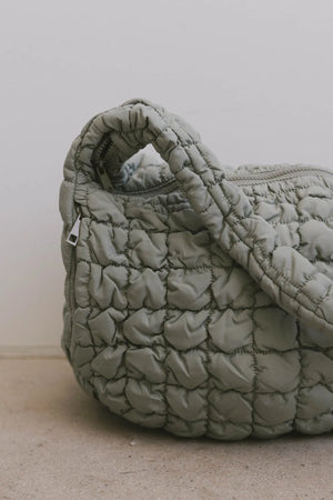 Nora Quilted Tote Bag in Sage - FINAL SALE