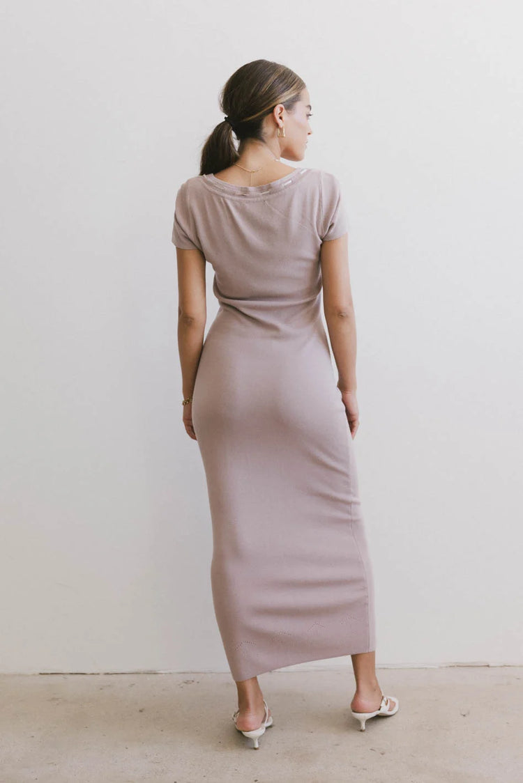 Plain color dress in lavender 