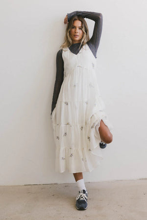 Ari Embroidered Floral Midi Dress - FINAL SALE