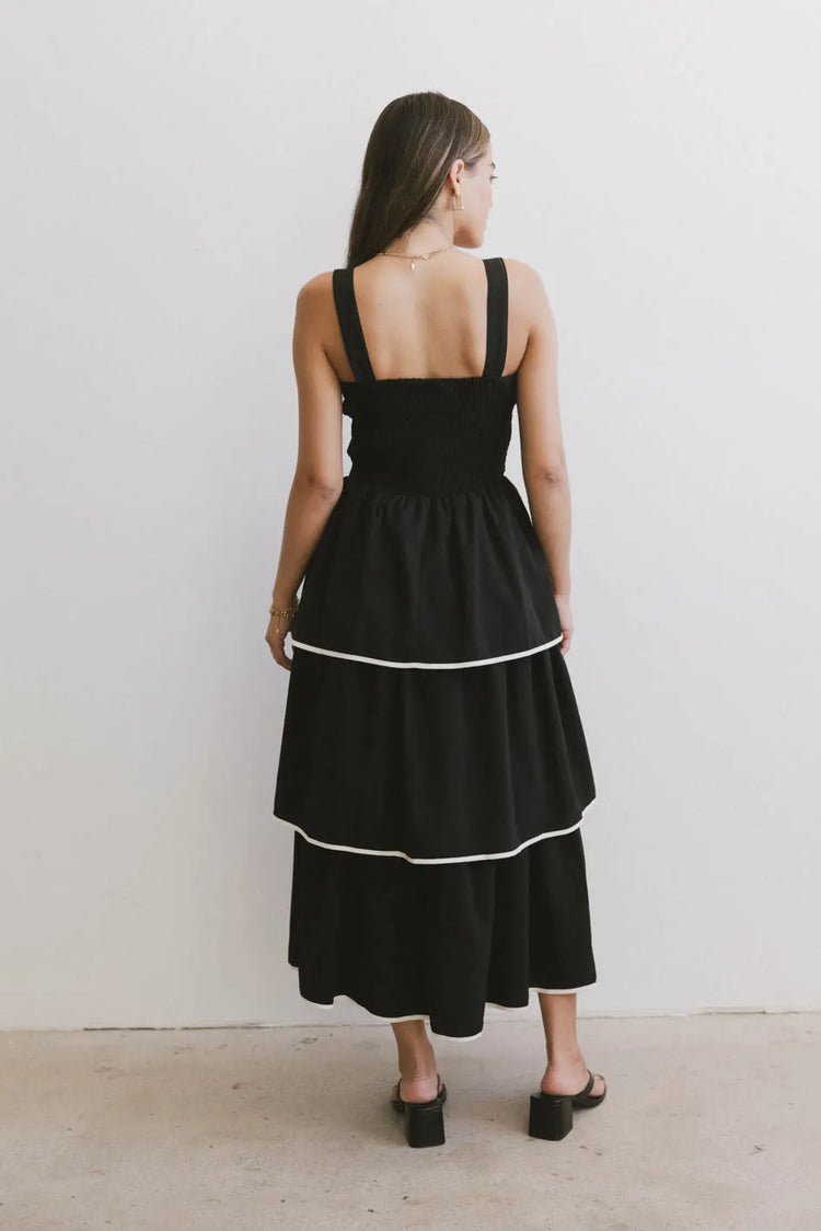 Elastic back dress in black 