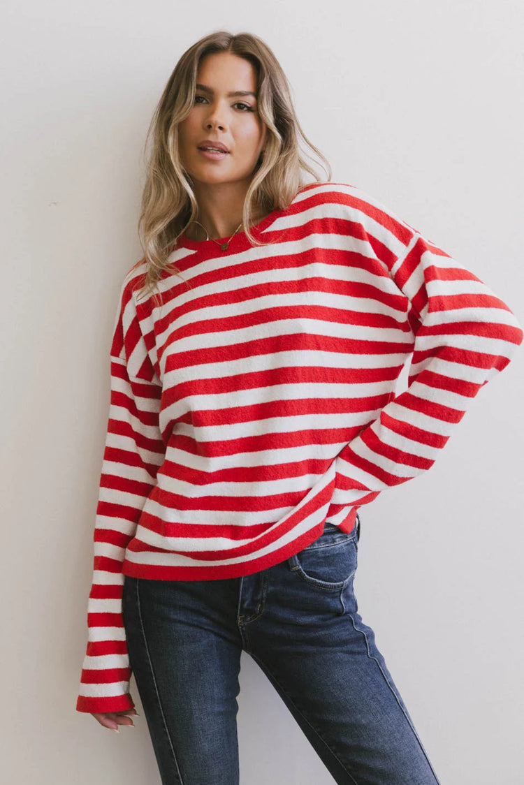 Striped sweater in red 