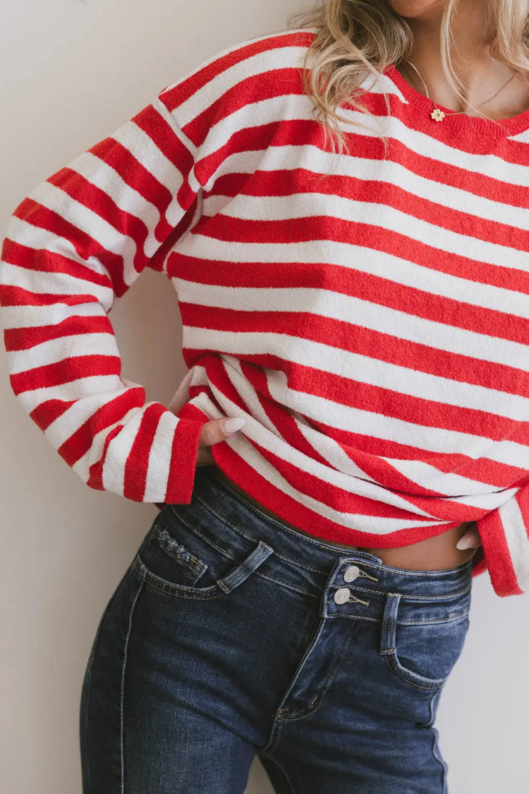 Knit top in red