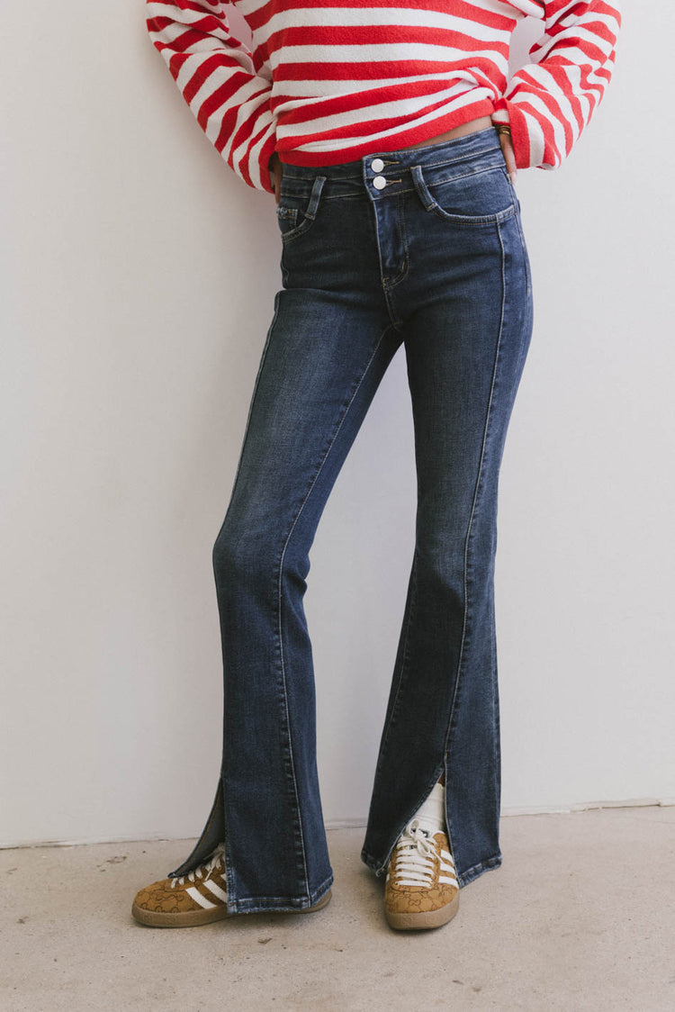 slit hem denim jeans