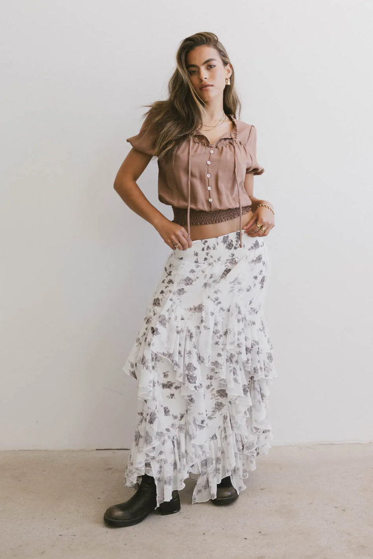 Maxi skirt in white 