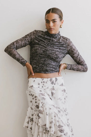 Mock neck top in multi color 