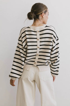 Roelle Striped Sweater in Black - FINAL SALE