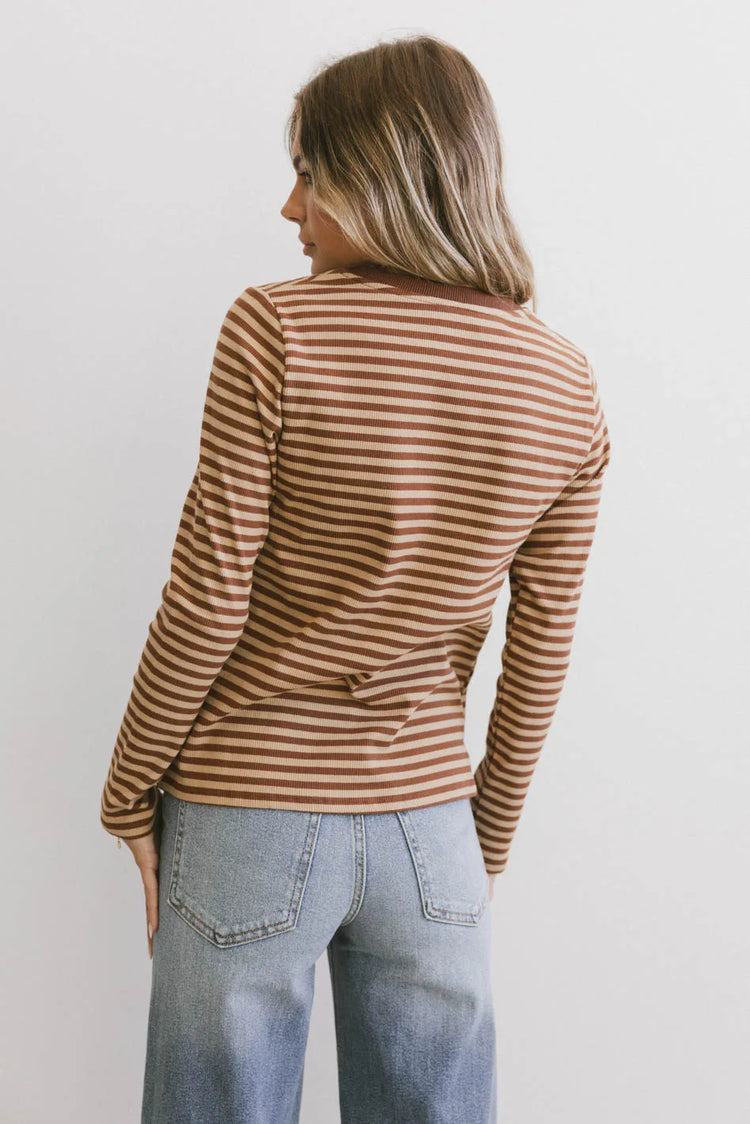 Striped top in rust 