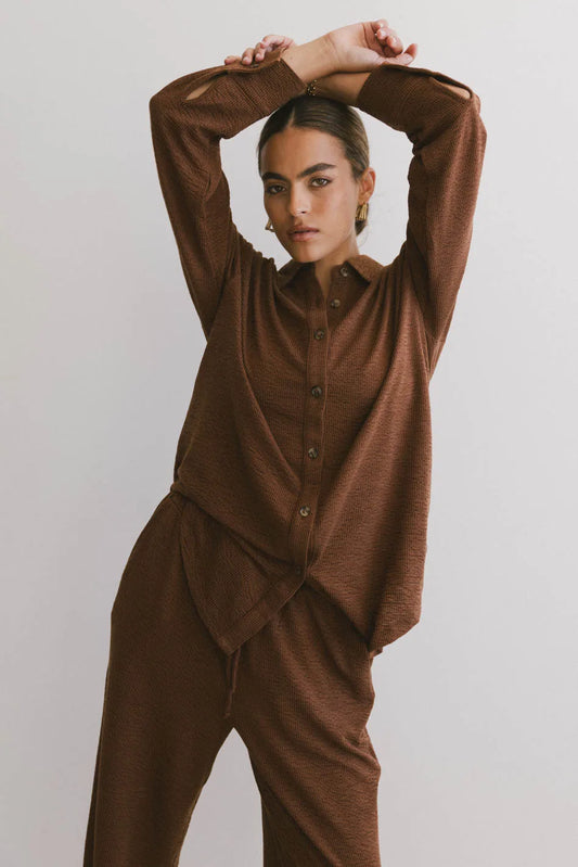 Long sleeves top in rust 