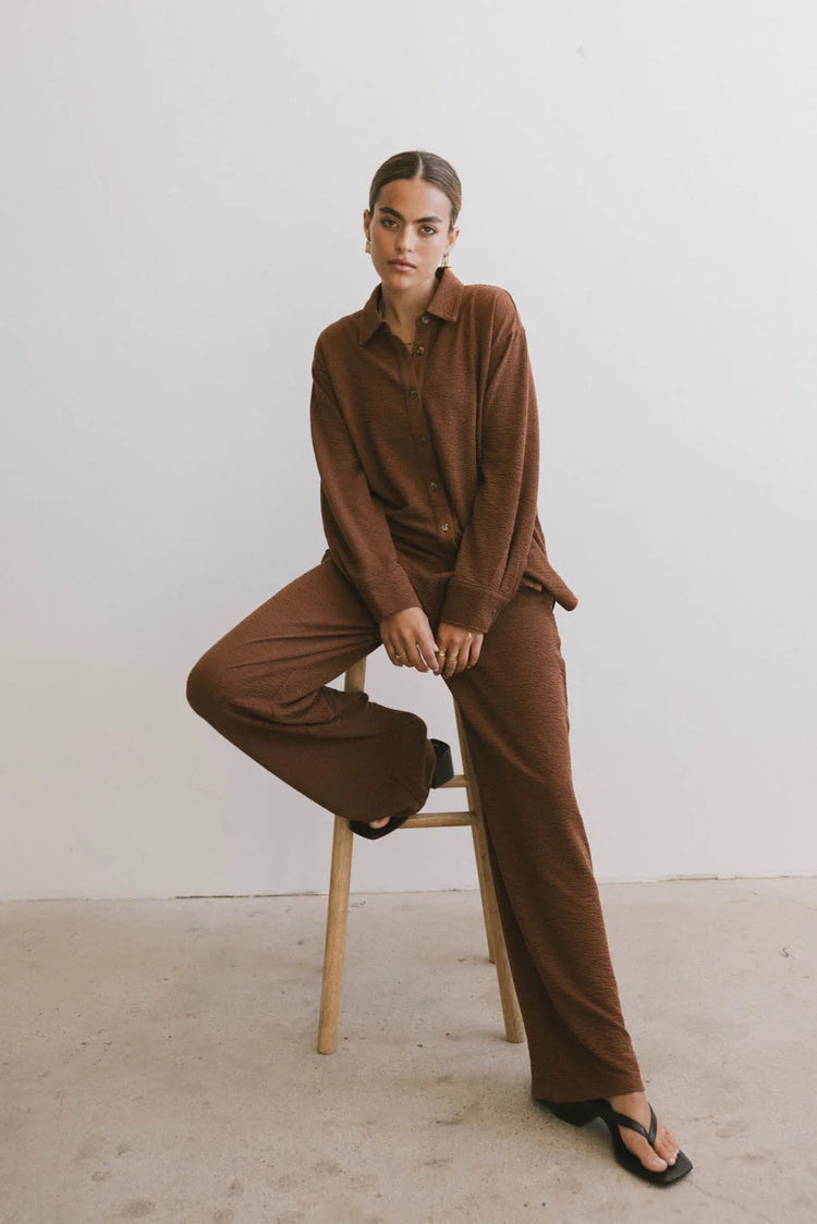 Knit pants in rust 