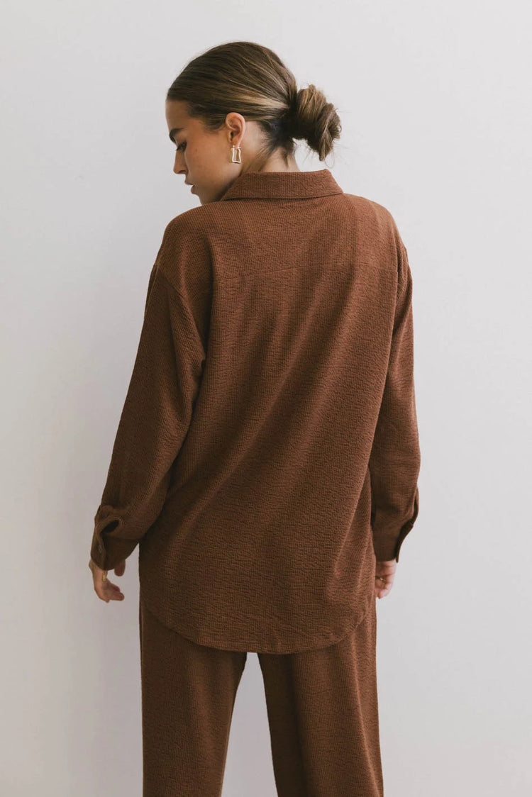 Plain color top in rust 