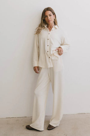 Etta Wide Leg Pants in Beige