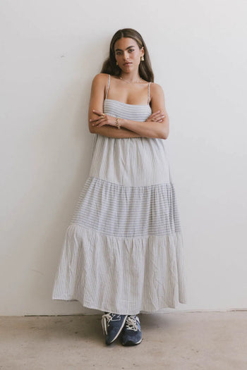 Tiered dress in blue 