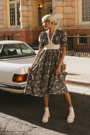 flora lace midi dress in green The Flora and Fauna Midi Dress