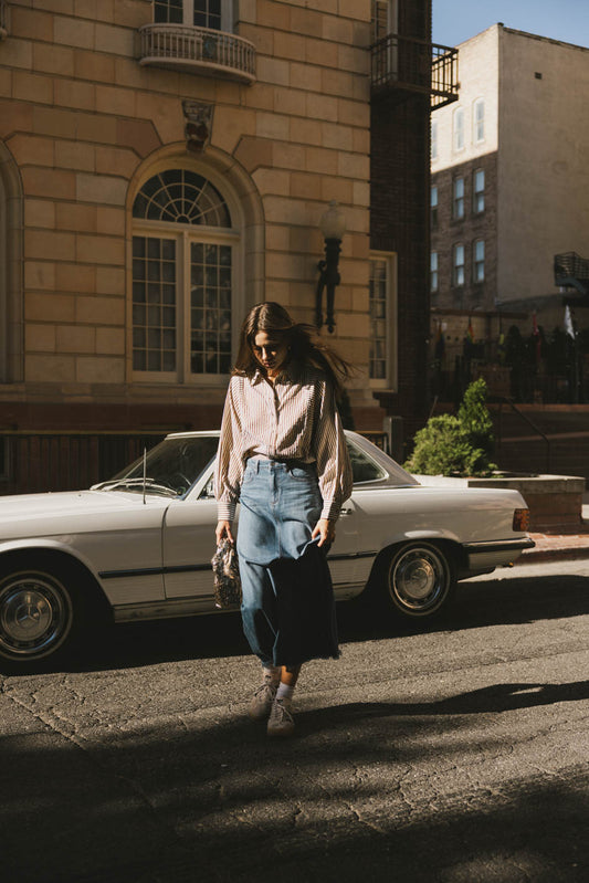 denim maxi skirt