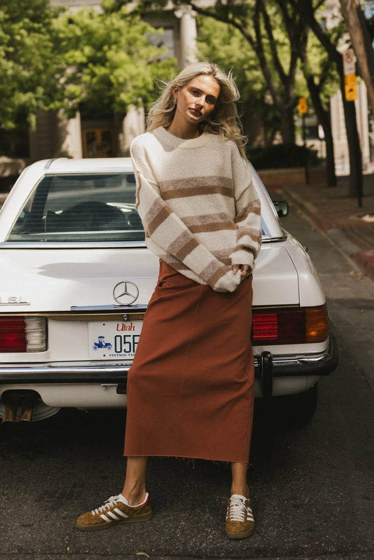 Maxi skirt in rust 