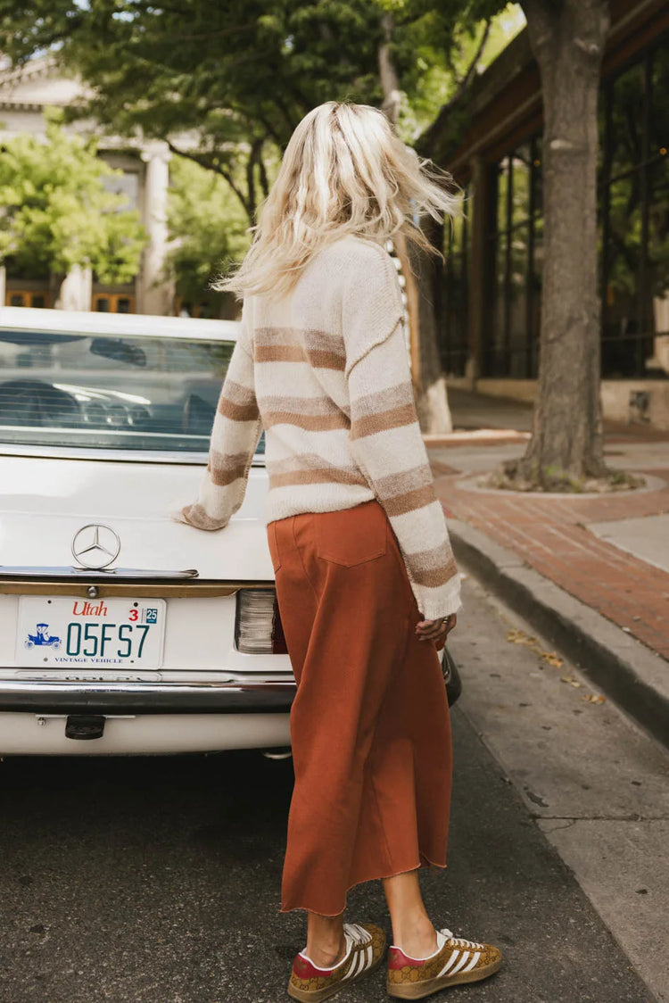 Striped sweater in cream 