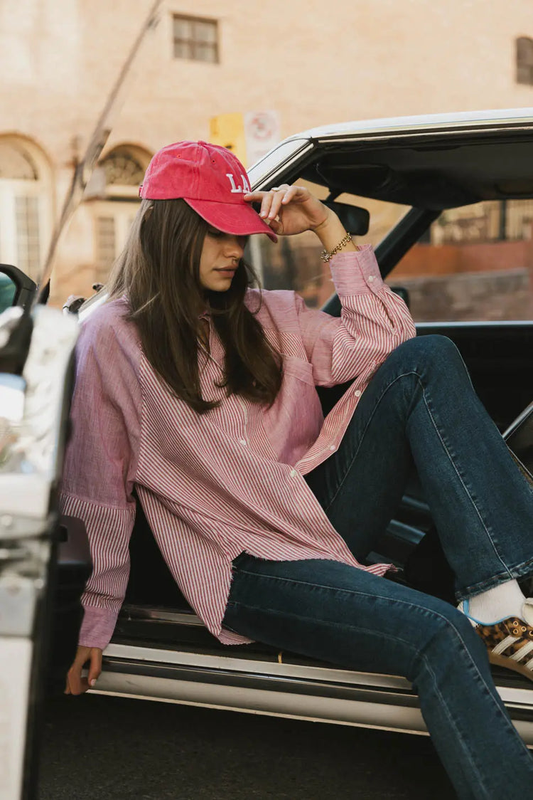 Long sleeves top in red 