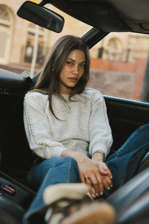 Leony Braided Sweater in Grey - FINAL SALE
