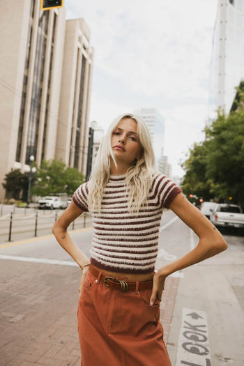 Short Sleeve Rust Sweater
