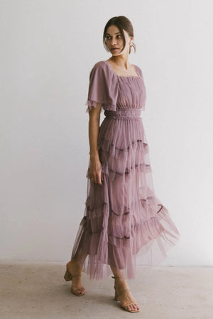 Eugena Ruffled Maxi Dress in Lavender - FINAL SALE