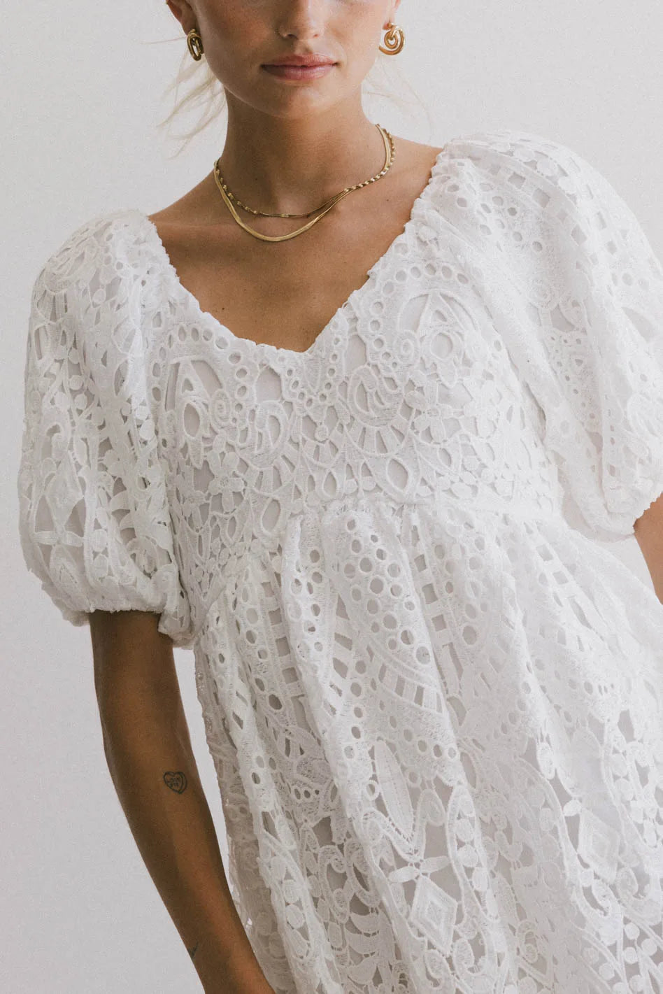 Devon Eyelet Lace Maxi Dress in Ivory - FINAL SALE Devon Eyelet Lace Maxi Dress in Ivory - FINAL SALE