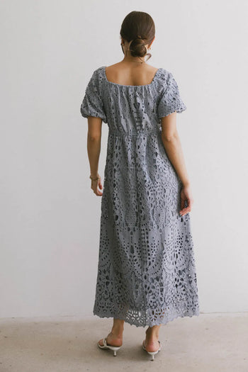 Textured dress in blue 