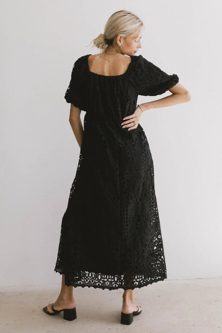 Textured dress in black 