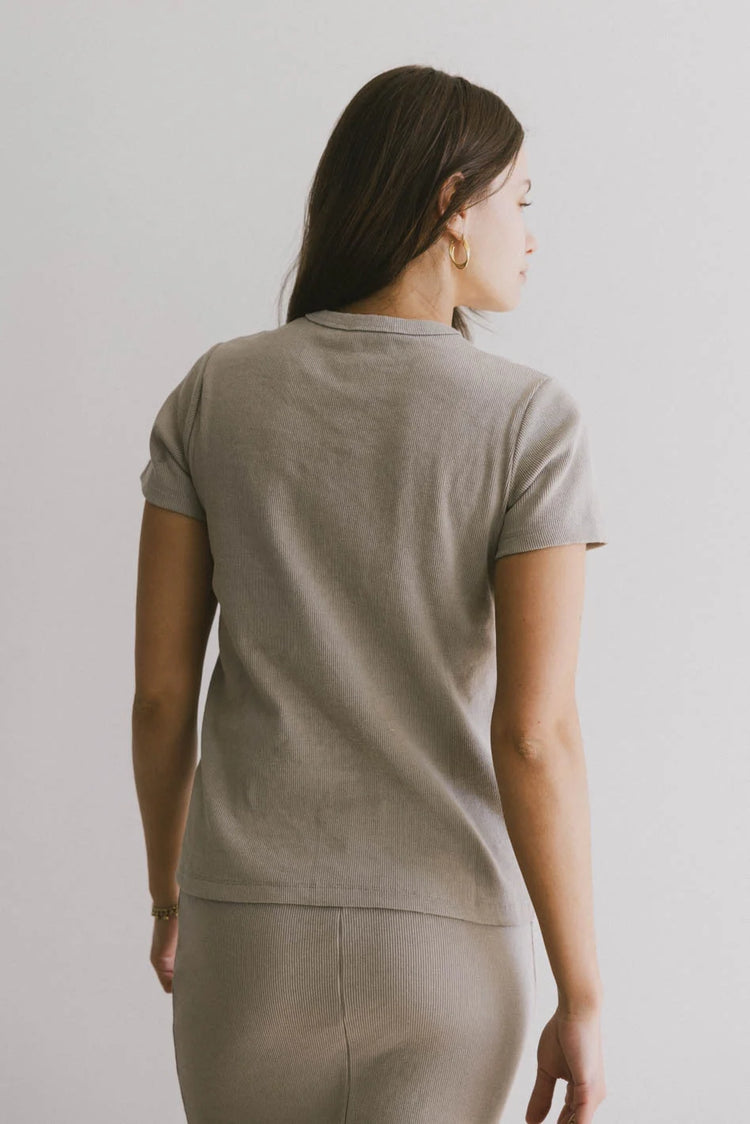 Ribbed top in taupe 