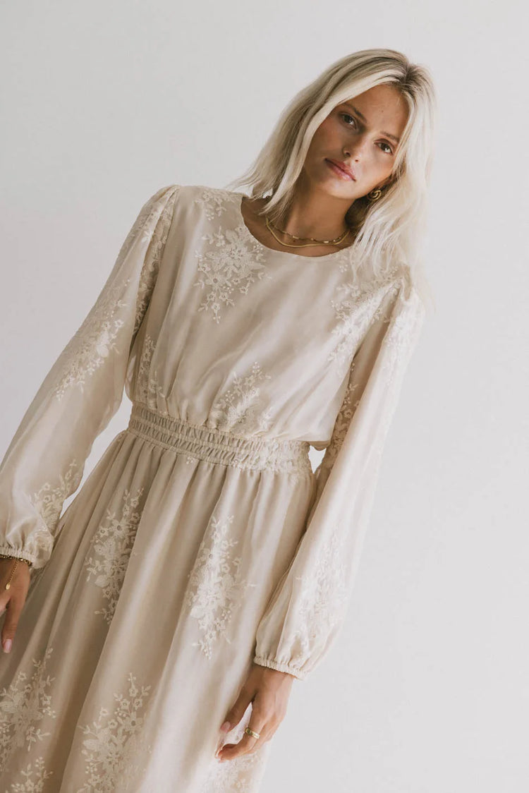 Long sleeves dress in natural 