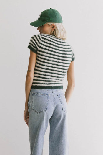 Knit top in hunter green 