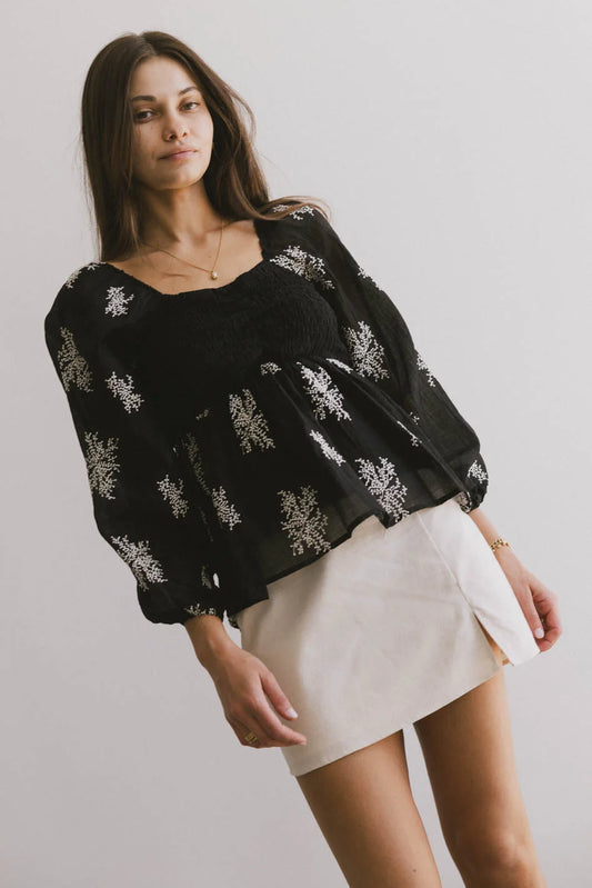 Long sleeves top in black 