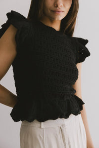 Knit top in black 