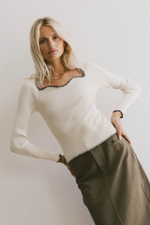 Hazel Ribbed Sweater in Cream - FINAL SALE