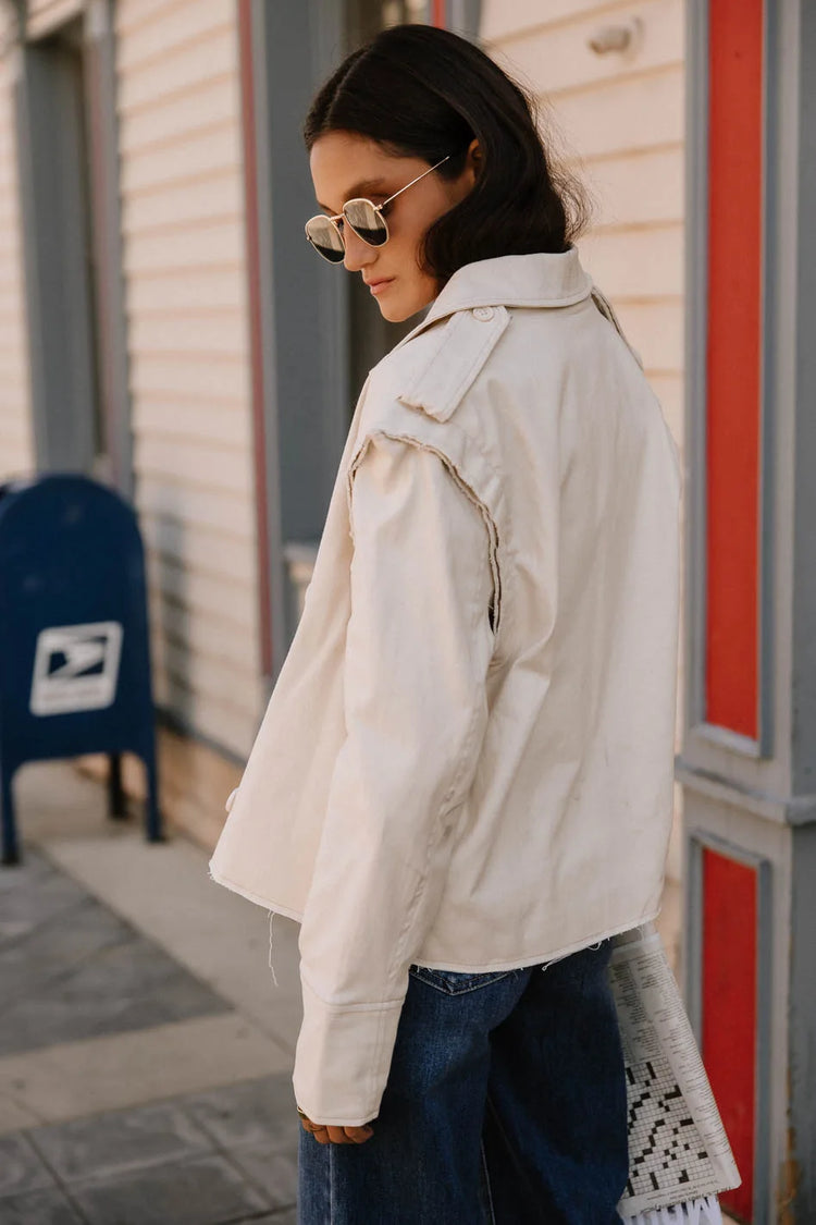 Long sleeves jacket in oatmeal 