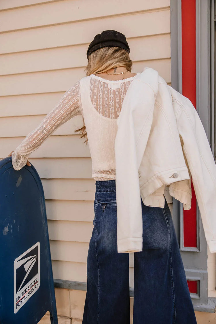 Long sleeves top in ivory